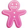 Gingerbread Man Pink