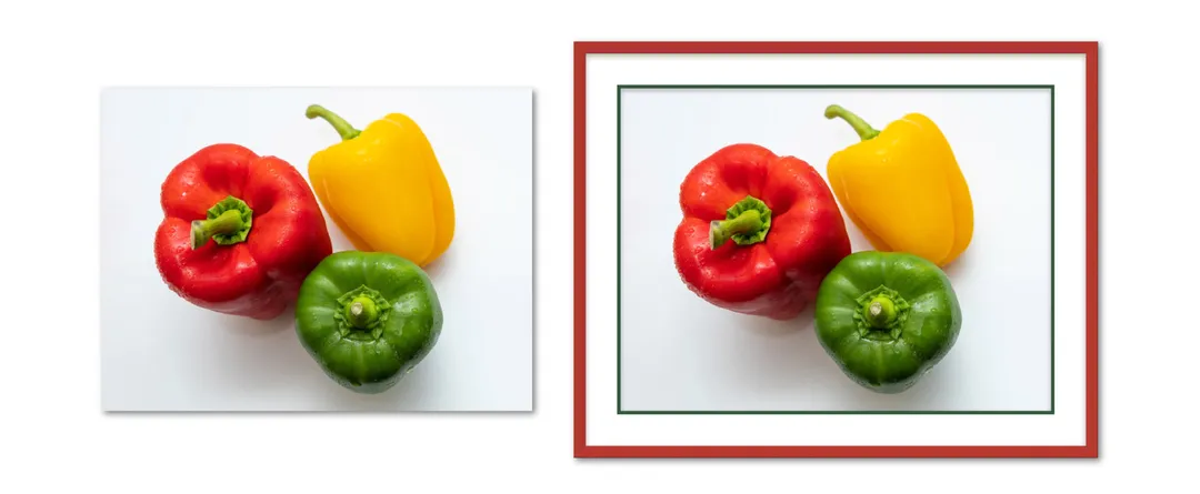 Complementary color scheme framed example
