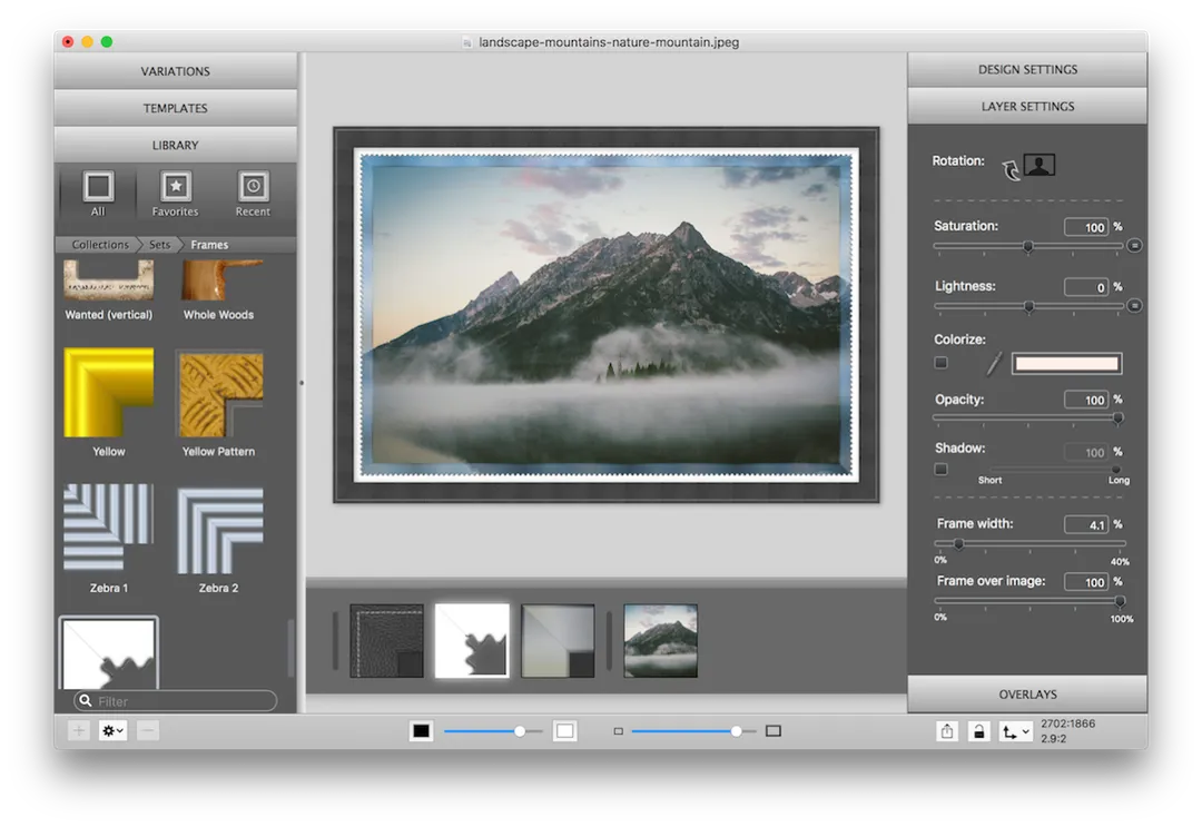 ImageFramer-screenshot-with-glass-paper-leather-frame.png