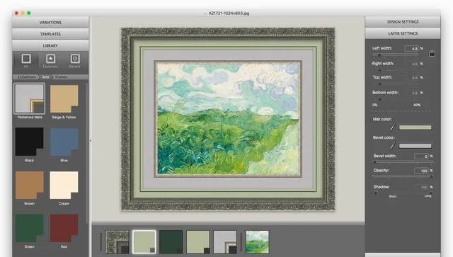 Realistic frames for art with ImageFramer