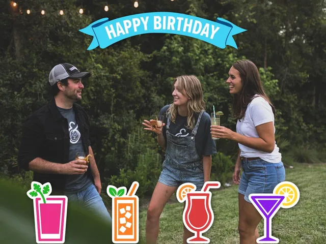 Birthday cocktail stickers for Mac