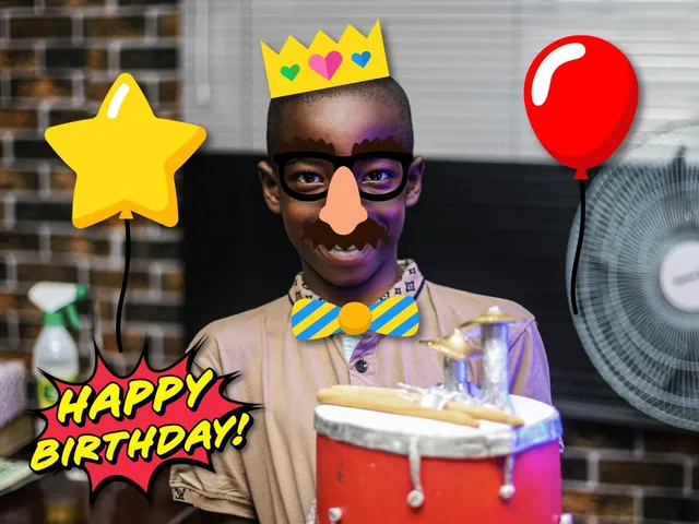 Cute Birthday stickers available in ImageFramer