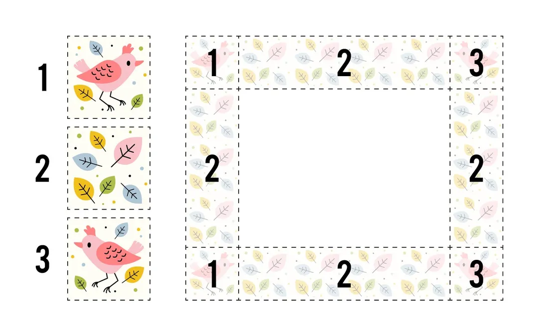 Frame graphics assigned to their correct section