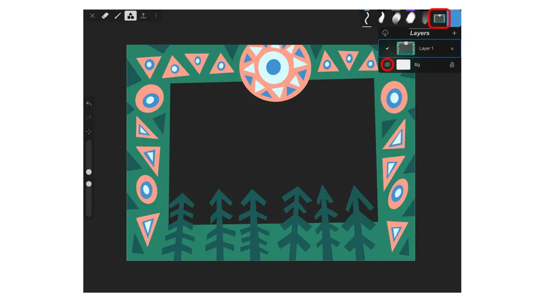 How to hide the background layer in iArtbook
