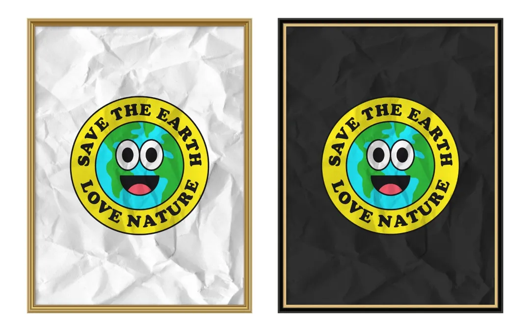 Posters framed with gold frames in ImageFramer
