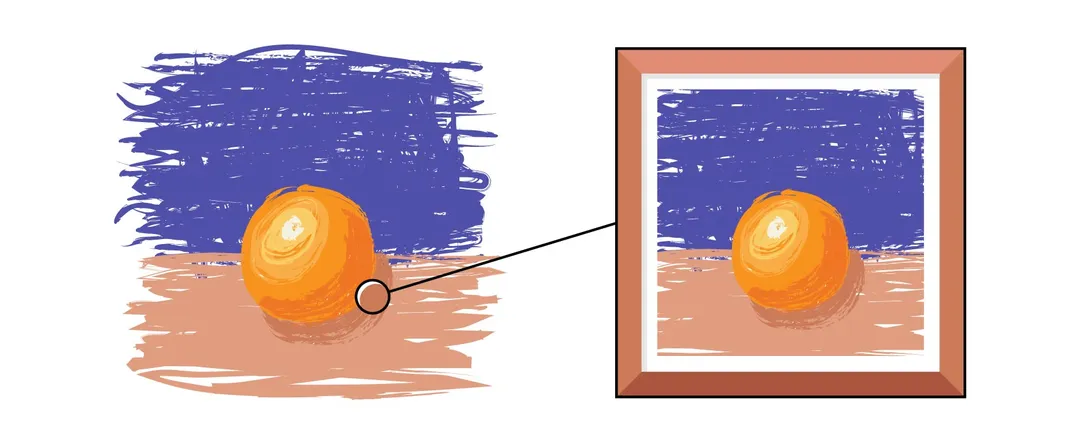 Frame that uses color portrayed in painting
