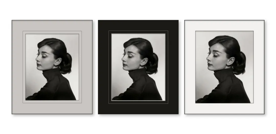 one digital photo in 3 different mats