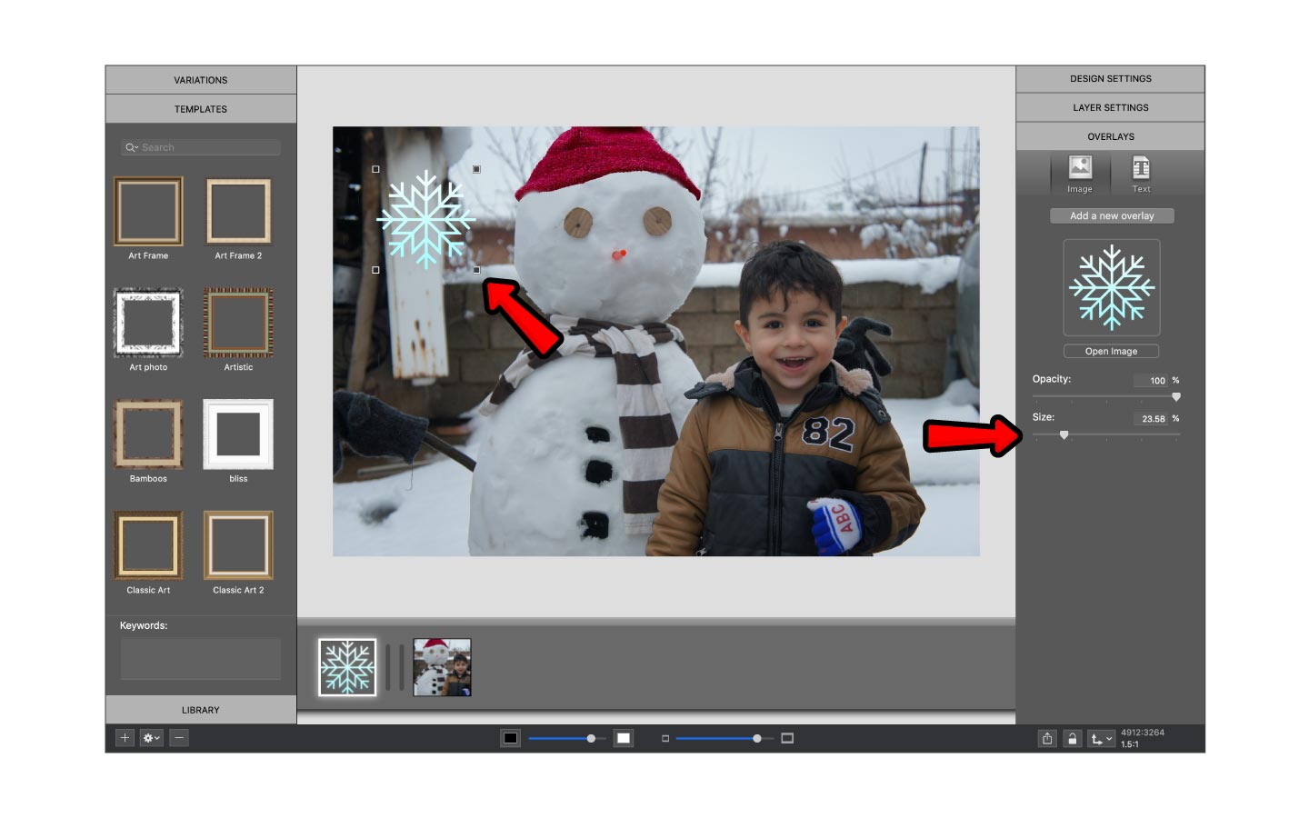 Adjust size of overlay in ImageFramer