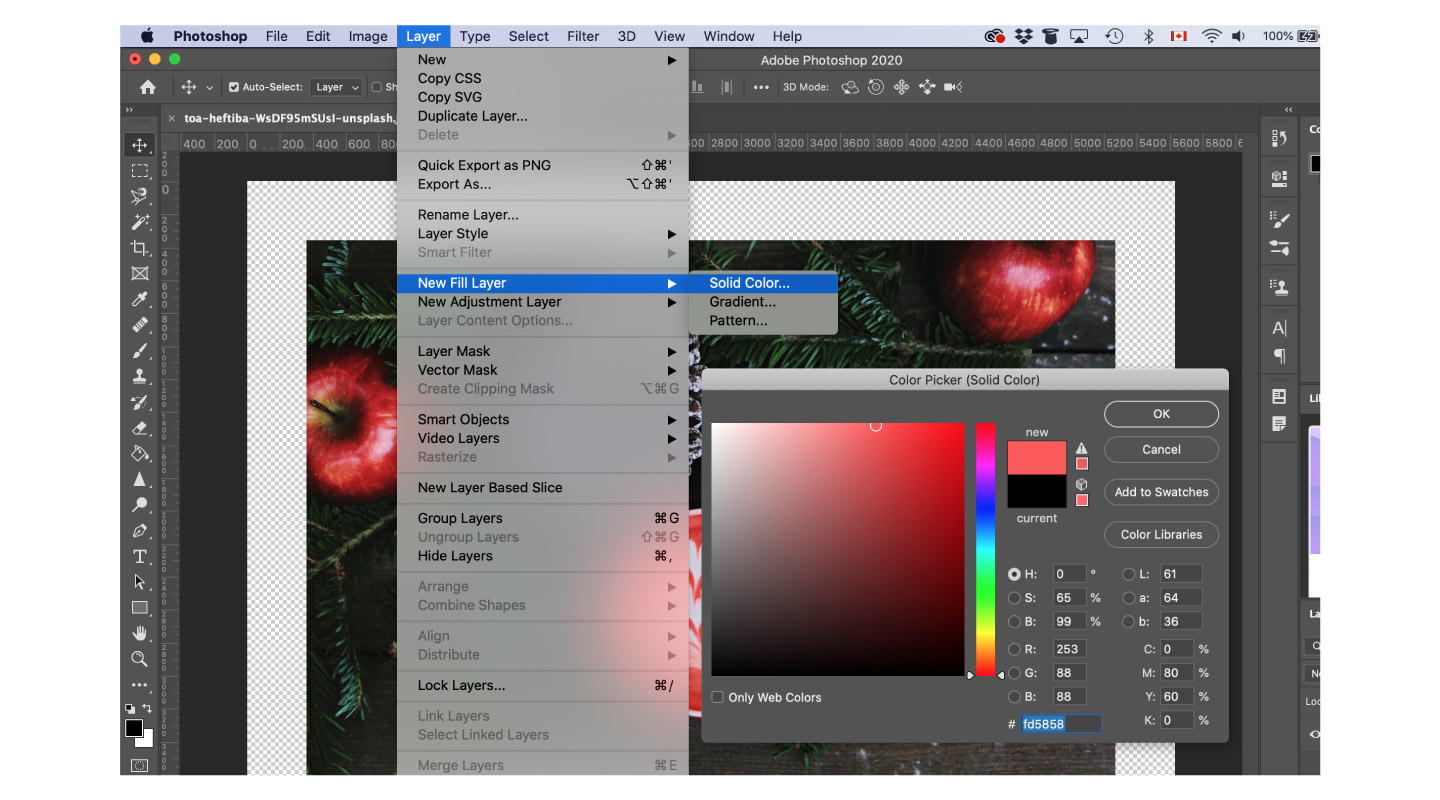 Create a border color in Photoshop