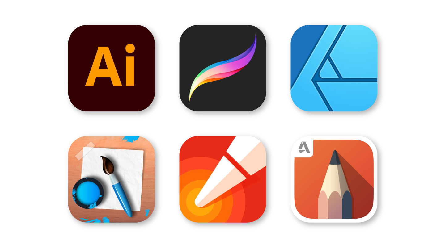 Icons of our favorite iPad drawing apps