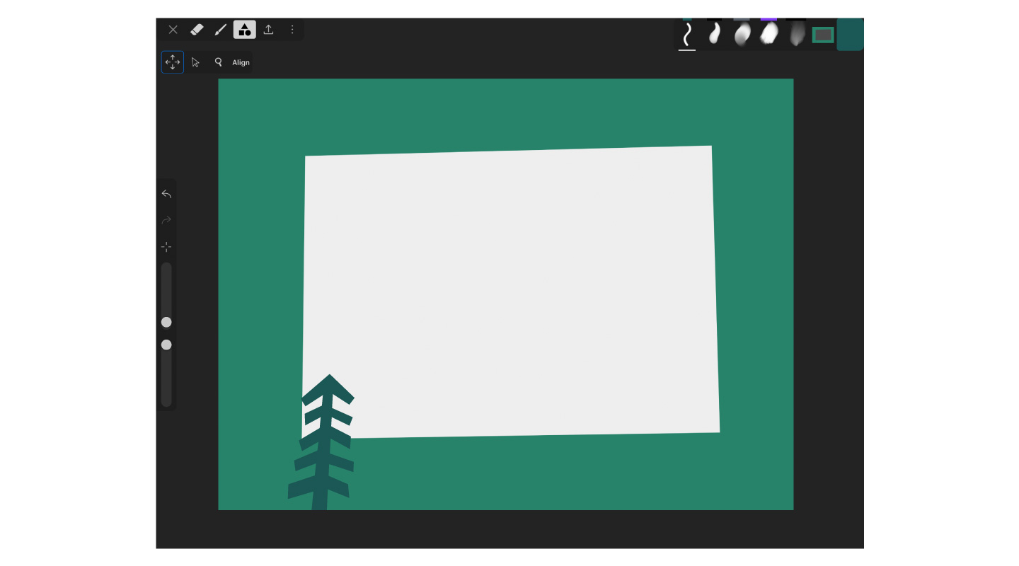 Drawing a frame in the iArtbook iPad drawing app