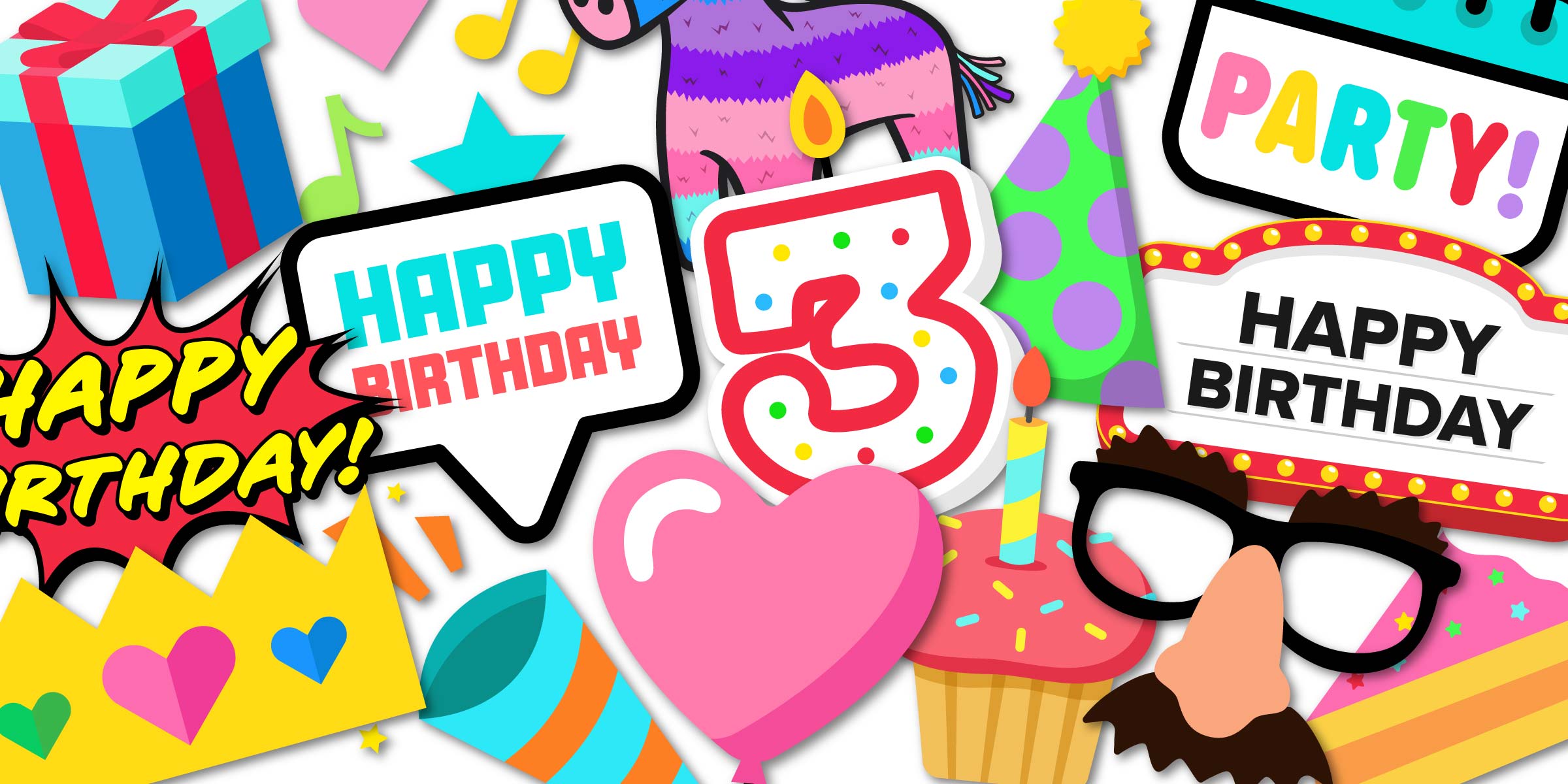 Birthday stickers available in ImageFramer for Mac